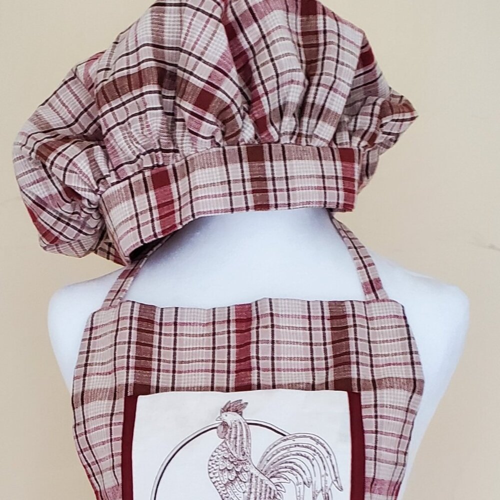 Rooster Apron and Chef’s Hat Beautifully Hand-Crafted Gift Idea Perfect Gift
